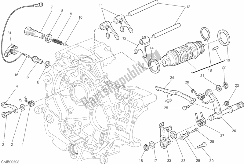 All parts for the Shift Cam - Fork of the Ducati Monster 1100 ABS USA 2010